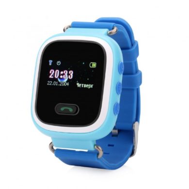 Детские часы с GPS Baby Watch GW900S blue с цветным узким экраном (голубые)